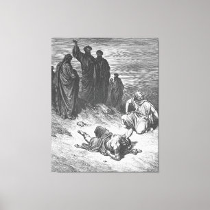Gustave Doré - Acts 3 Peter and John at the Beauti Canvas Print