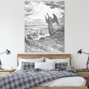 Gustave Doré - An Angel Appearing to Joshua Canvas Print