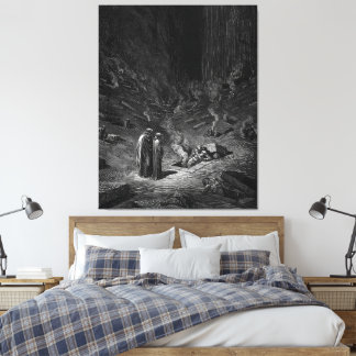 Gustave Doré - Dante and Virgil Come to the Cemete Canvas Print
