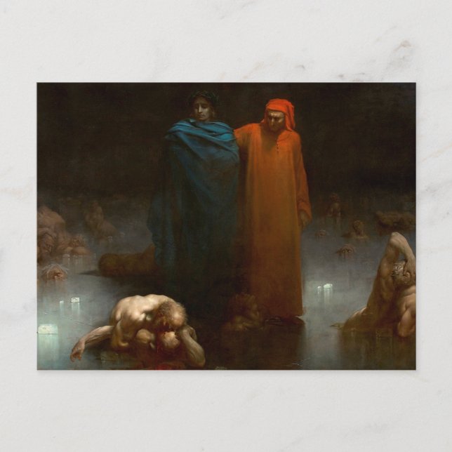 Gustave Dore - Dante And Virgil In The Ninth Circl Postcard (Front)