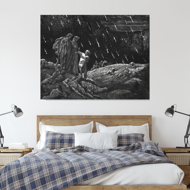 Gustave Doré - Dante And Virgilio Meet Ser Brunett Canvas Print (Insitu(Bedroom))