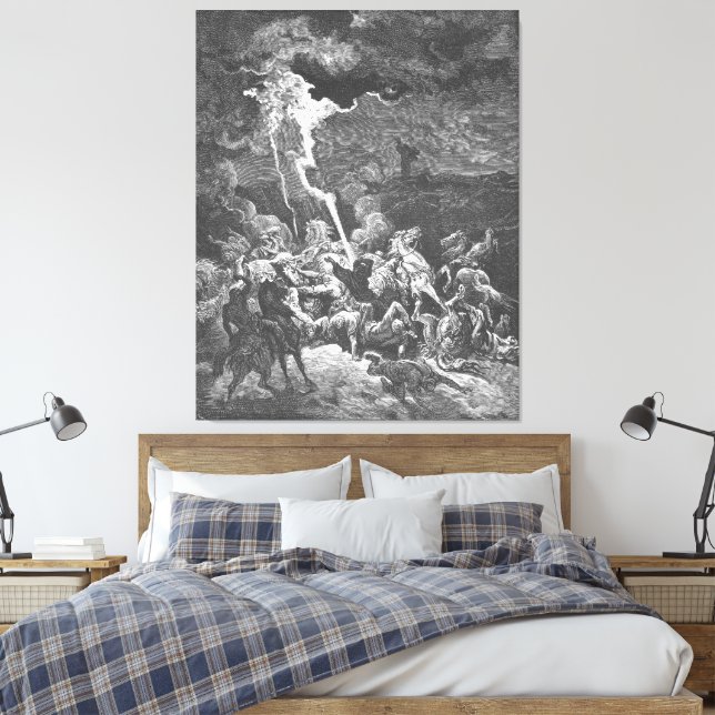 Gustave Doré - Elijah Destroys the Messengers  Canvas Print (Insitu(Bedroom))