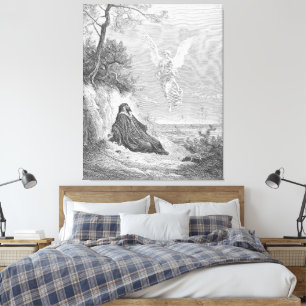 Gustave Doré - Elijah is Nourished by an Angel Canvas Print
