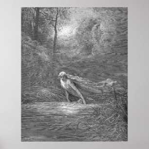 Gustave Dore Engraving Purgatory Illustration Poster