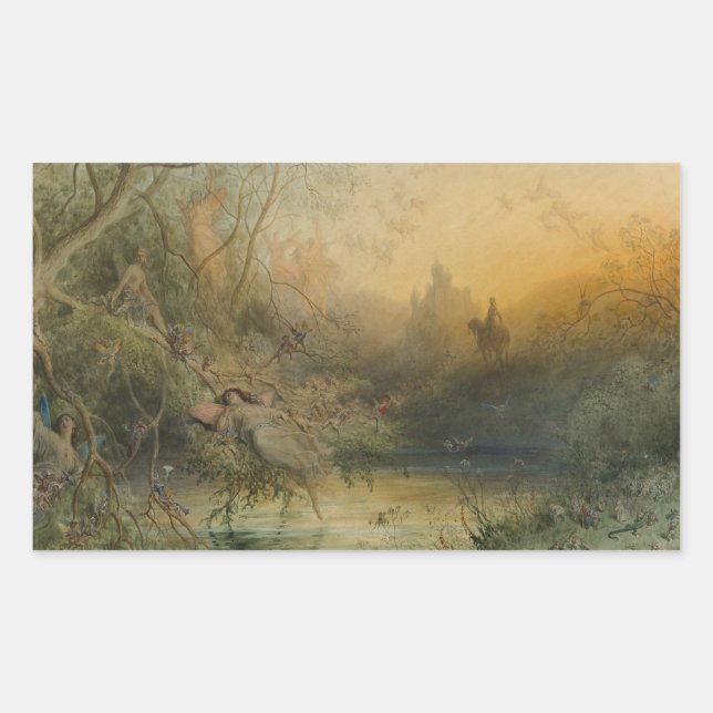Gustave Dore - Fairy Land Rectangular Sticker (Front)