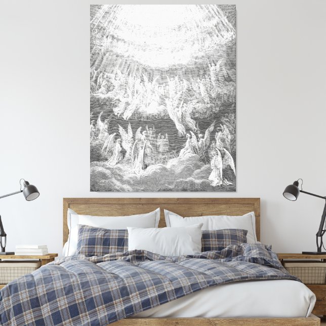 Gustave Doré - Hymn of The Blessed Canvas Print (Insitu(Bedroom))