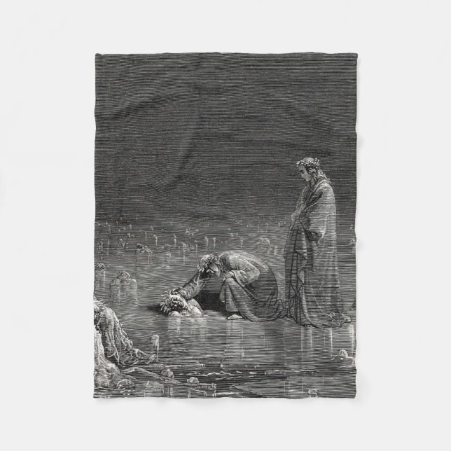 Gustave Dore Inferno Fleece Blanket (Front)