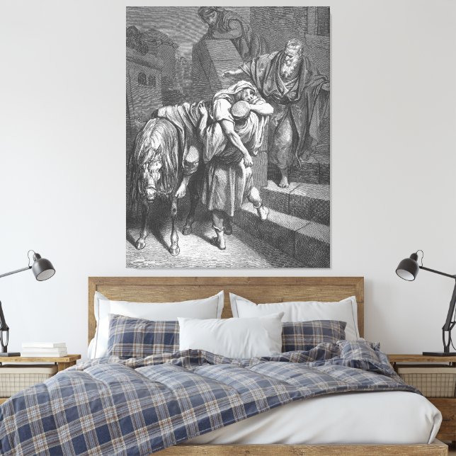 Gustave Doré - Luke 10B The Good Samaritan Arrives Canvas Print (Insitu(Bedroom))
