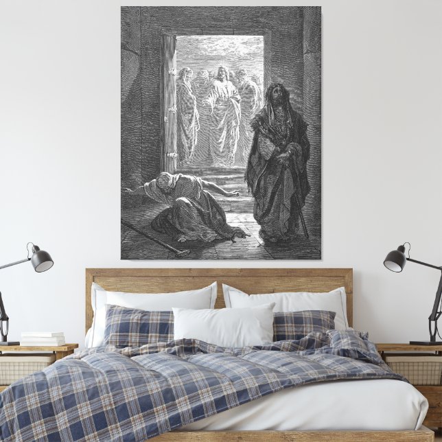 Gustave Doré - Luke 18 The Pharisee and the Public Canvas Print (Insitu(Bedroom))