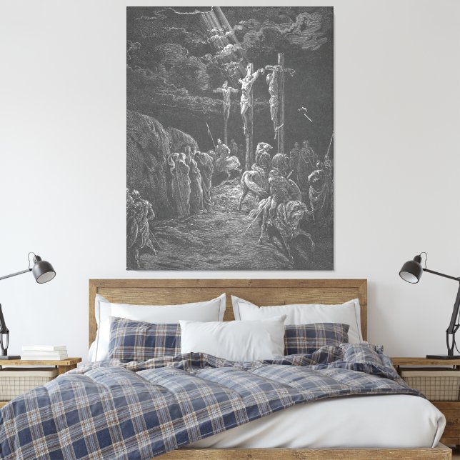 Gustave Doré - Matt 27C The Crucifixion of Jesus  Canvas Print (Insitu(Bedroom))