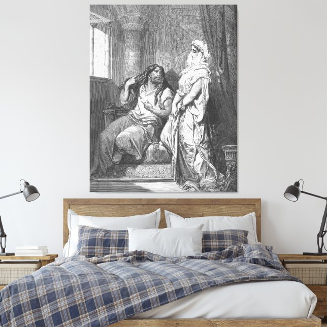 Gustave Doré - Samson and Delilah Canvas Print (Insitu(Bedroom))
