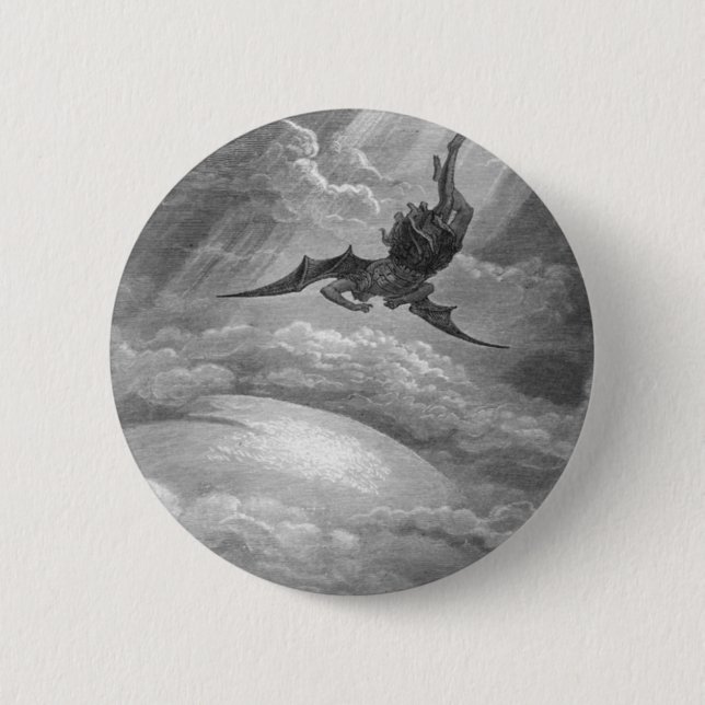 Gustave Dore Satan From Paradise Lost John Milton 6 Cm Round Badge (Front)