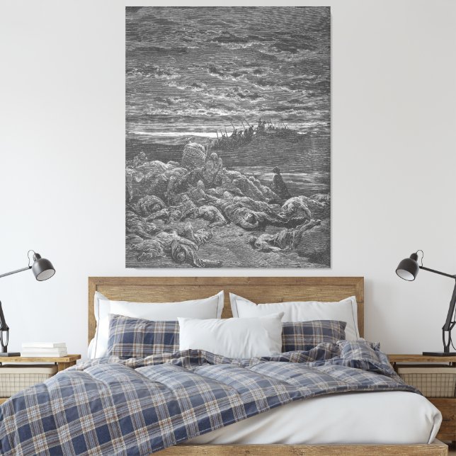 Gustave Doré - The Death of Gideon's Sons Canvas Print (Insitu(Bedroom))