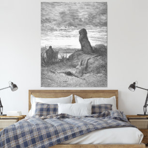 Gustave Doré - The Disobedient Prophet is Slain by Canvas Print