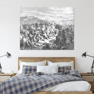 Gustave Doré - The Israelites Slaughter the Syrian Canvas Print