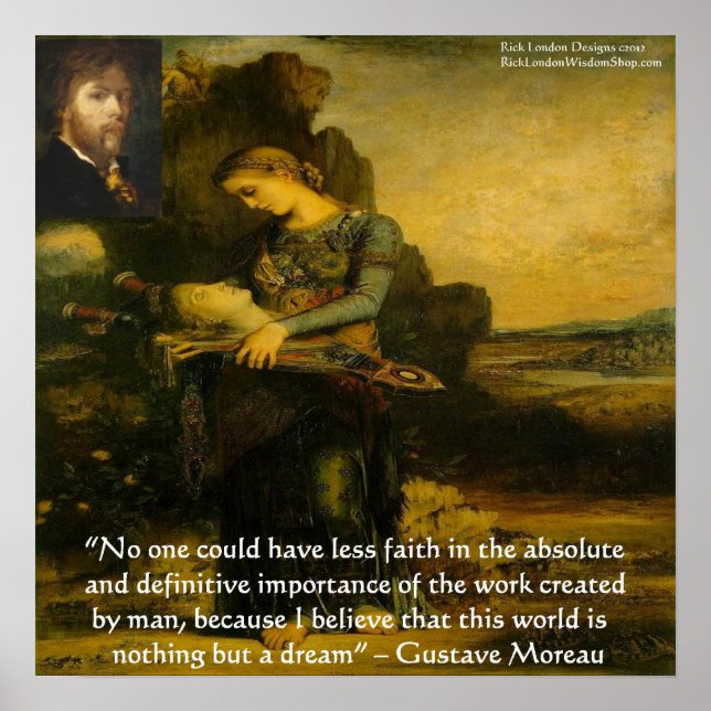Gustave Moreau "Orpheus" And Quote Poster (Front)