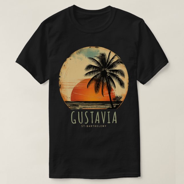 Gustavia St Barthelemy St Barts Beach Palm Trees i T-Shirt (Design Front)
