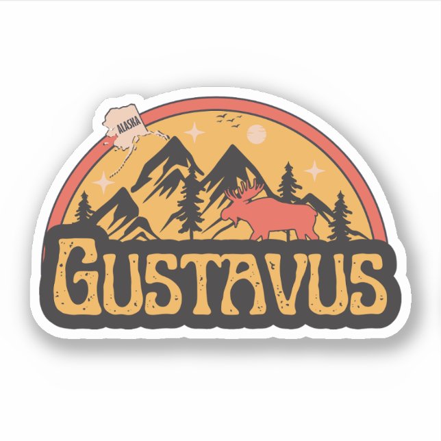 Gustavus, Alaska Sticker (Front)
