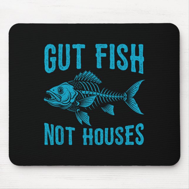 Gut Fish Not Houses, Coastal Conservation Ocean Lo Mouse Mat (Front)