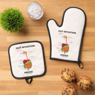 Gut Intuition Inside Digestive System Humour Oven Mitt & Pot Holder Set
