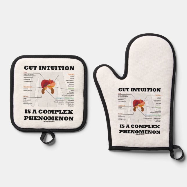 Gut Intuition Is A Complex Phenomenon Endocrine Oven Mitt & Pot Holder Set (Front)