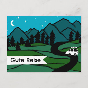 Gute Reise Campervan Vanlife Wohnmobil Sommer Berg Postcard
