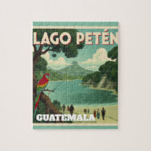  GUTEMALA LAGO PETEN Retro poster