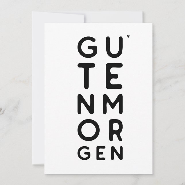 Guten Morgen - minimalistic typography card (Front)