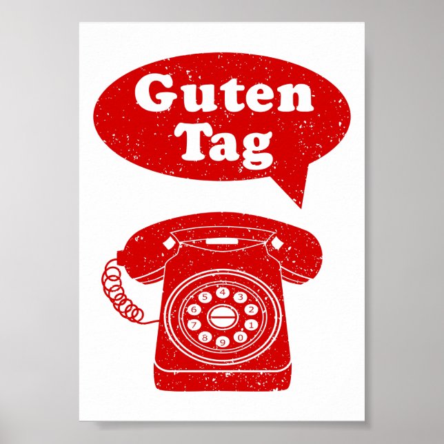 Guten tag German Retro Telephone Poster (Front)