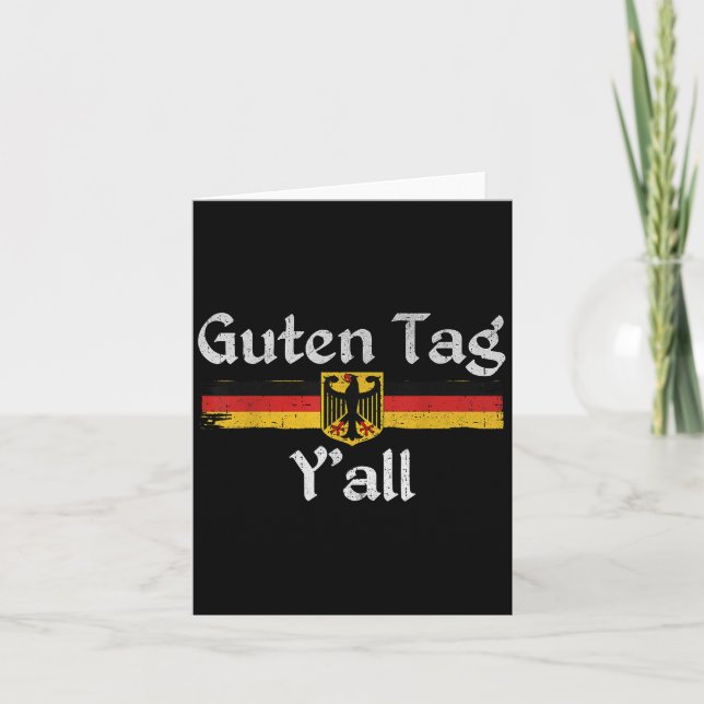 Guten Tag Y'all Funny Greeting German Prost  Card (Front)