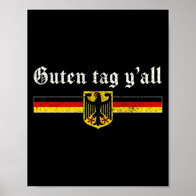 Guten Tag Y'all Funny Greeting German Prost  Poster (Front)
