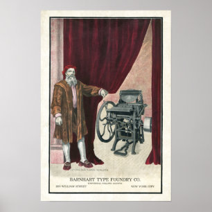 Gutenberg letterpress type foundry poster