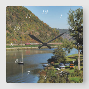 Güterzug bei Löf Square Wall Clock