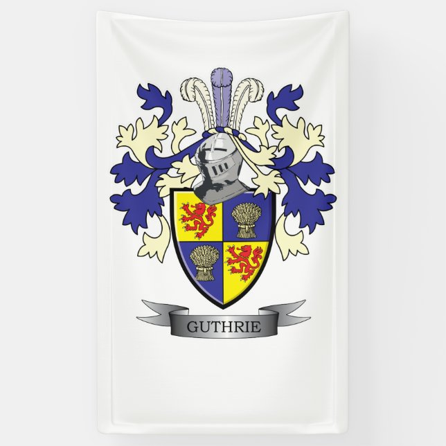 Guthrie Family Crest Coat of Arms Banner (Vertical)