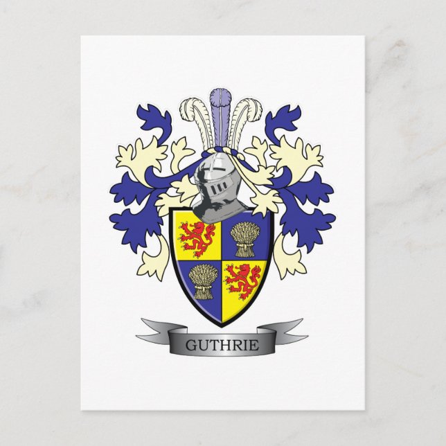Guthrie Family Crest Coat of Arms Postcard (Front)