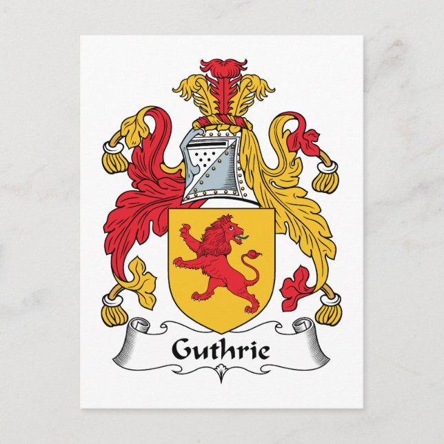 Guthrie Family Crest Postcard (Front)