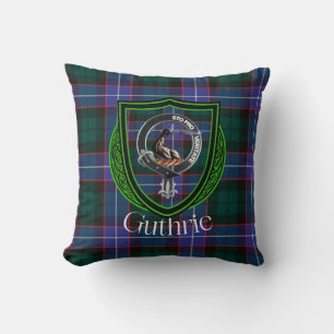 Guthrie Scottish Clan Tartan & Crest Cushion