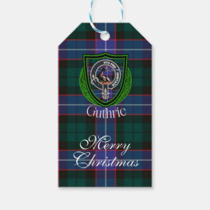 Guthrie Scottish Clan Tartan & Crest Gift Tags