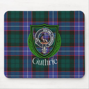 Guthrie Scottish Clan Tartan & Crest Mouse Mat