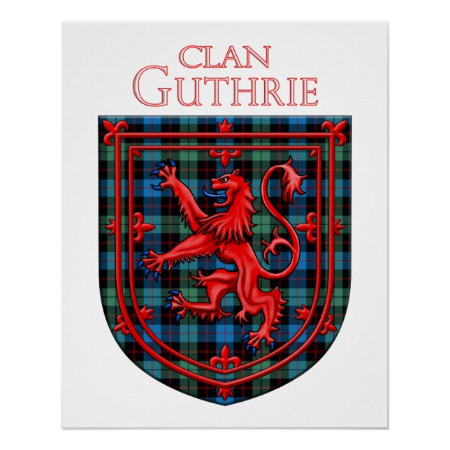 Guthrie Tartan Scottish Plaid Lion Rampant Poster (Front)