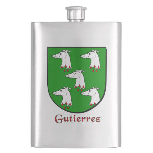Gutierrez Heraldic Shield Hip Flask