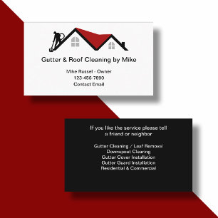 Gutter And Roof Cleaning Business Cards