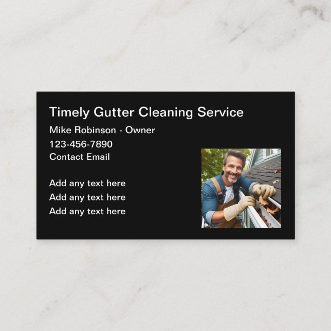 Gutter Cleaning Home Services Business Card (Front)