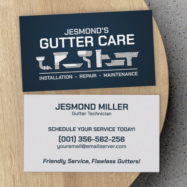 Gutter Cleaning Repair Installation Service  Business Card (Creator Uploaded)