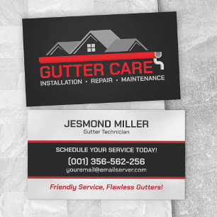 Gutter Cleaning Repair Installation Service  Business Card