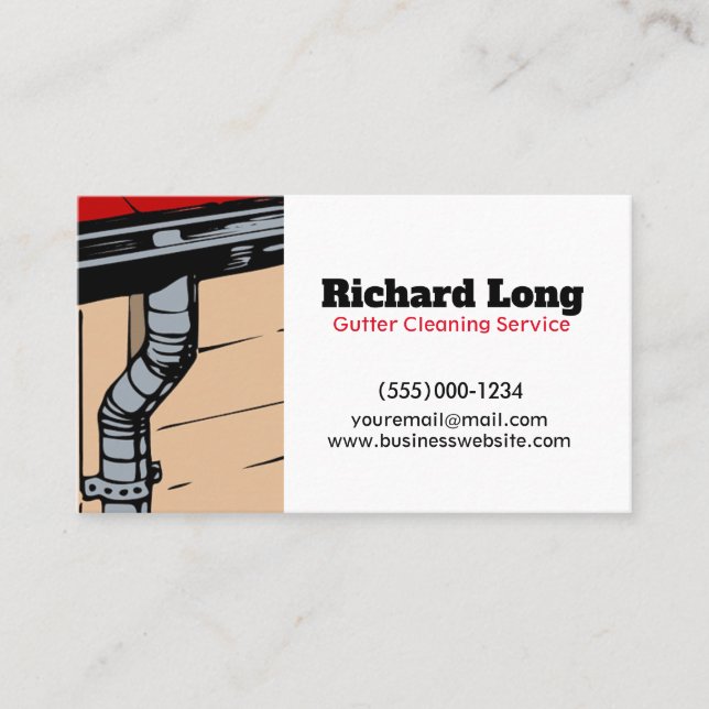 Gutter Cleaning Service Business Card (Front)