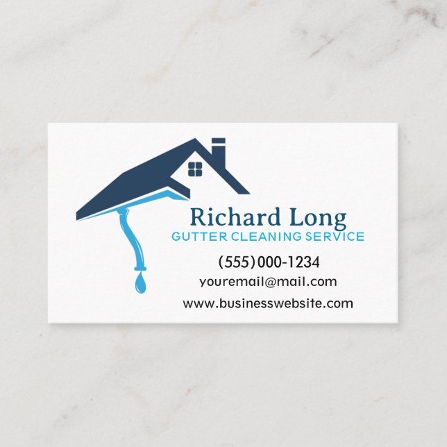 Gutter Cleaning Service Business Card (Front)