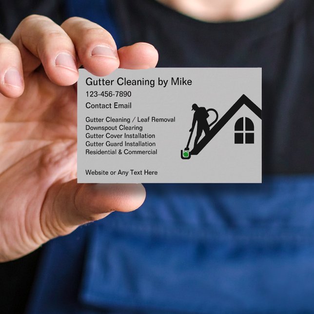 Gutter Cleaning Services Modern Business Cards (Creator Uploaded)