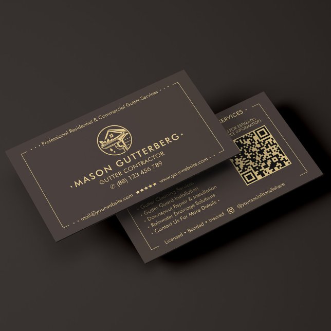 Gutter Contractor Gutter Specialist Espresso Business Card (Gutter Contractor Gutter Specialist Espresso Business Card
)