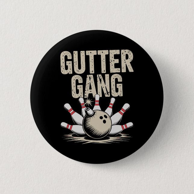 Gutter Gang Bowling 1  6 Cm Round Badge (Front)